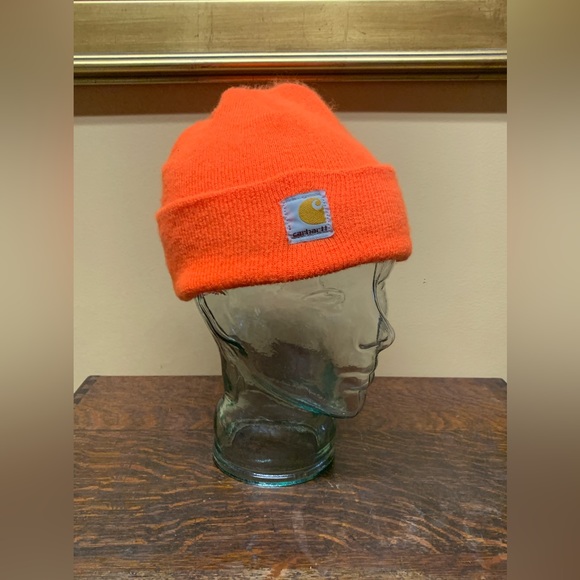 Youth Unisex One Size CARHARTT A18 WATCH CAP Beanie Hat Orange - Picture 2 of 16